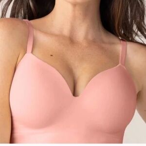 Shapermint Truekind® Supportive Comfort Wireless Shaping Bra Sz M Rose Tan